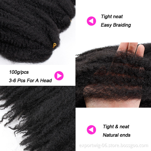 Afro Kinky Braiding Hair 18 inch Synthetic Crochet Marley Braids Hair Extensions Black Ombre Colors Jumbo Crochet Braids Hair